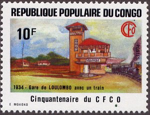 Chemin de fer Congo-Ocean 1934 : gare de Dolisie
