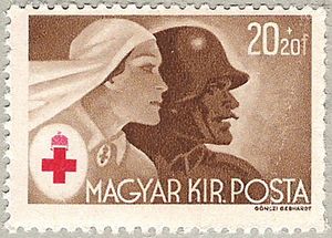 Soldat austro-hongrois et infirmiere